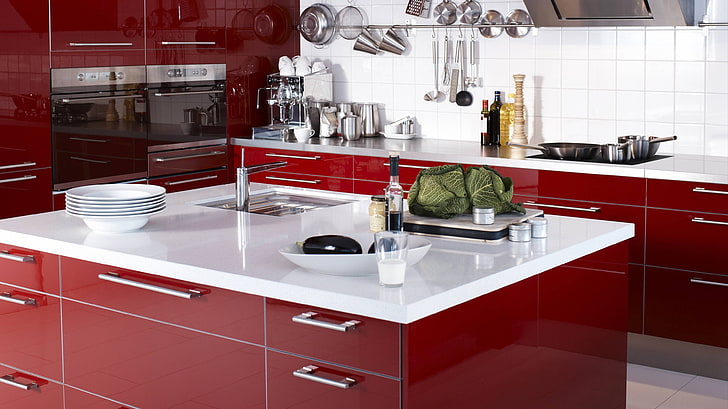 Dark-Red Kitchen Designs